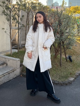 「A + TOKYO（エープラストウキョウ）のアイテム（ダウンジャケット/コート）」を使った、yuripinofukuさん（レディース・158cm）の冬コーディネート