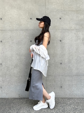 「キャップ女子」｜MEGUMIさん（レディース・155cm）の夏コーディネート