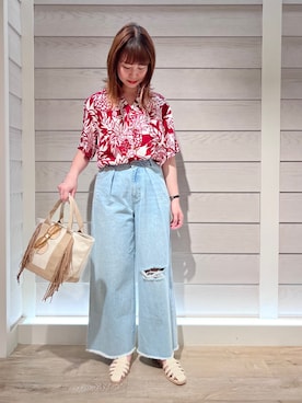 「TWO PALMS（トゥーパームス）のアイテム」を使った、katosanpiiiさん（レディース・161cm）の夏コーディネート