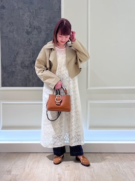 「オケージョン」｜「アイテム（トレンチコート）」を使った、katosanpiiiさん（レディース・161cm）の冬コーディネート