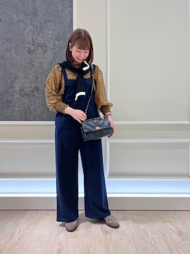 「キルティングバッグ」｜「アイテム（サロペット/オーバーオール）」を使った、katosanpiiiさん（レディース・161cm）の春コーディネート