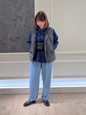 「TAION（タイオン）のアイテム（ダウンベスト）」を使った、katosanpiiiさん（レディース・161cm）の冬コーディネート