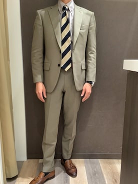 「ブラウンシャツ」｜BRICK HOUSE シャツ工房 柿田川サントムーン店さん（メンズ・168cm）の冬コーディネート