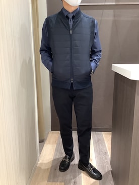 「アイテム（ビジネスシャツ）」を使った、BRICK HOUSE シャツ工房 柿田川サントムーン店さん（メンズ・168cm）の秋コーディネート