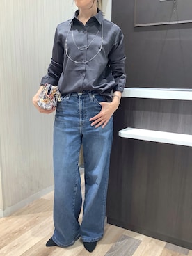 「アイテム（ポーチ）」を使った、BRICK HOUSE シャツ工房 柿田川サントムーン店さん（レディース・167cm）の秋コーディネート