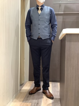 「アイテム（ベスト）」を使った、BRICK HOUSE シャツ工房 柿田川サントムーン店さん（メンズ・180cm）の秋コーディネート