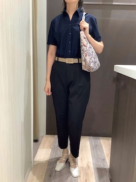「アイテム（ビジネスシャツ）」を使った、BRICK HOUSE シャツ工房 柿田川サントムーン店さん（レディース・167cm）の夏コーディネート