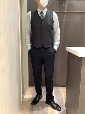 「アイテム（ベスト）」を使った、BRICK HOUSE シャツ工房 柿田川サントムーン店さん（メンズ・180cm）の秋コーディネート