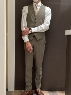 「ビジネスシャツ」｜BRICK HOUSE シャツ工房 柿田川サントムーン店さん（メンズ・168cm）の夏コーディネート