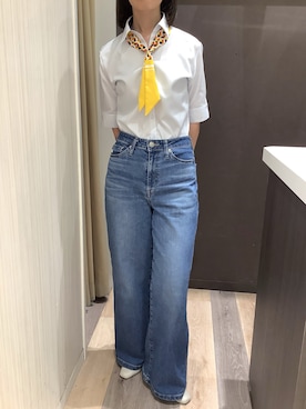「アイテム（バンダナ/スカーフ）」を使った、BRICK HOUSE シャツ工房 柿田川サントムーン店さん（レディース・167cm）の夏コーディネート
