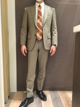 「イエローシャツ」｜BRICK HOUSE シャツ工房 柿田川サントムーン店さん（メンズ・168cm）の冬コーディネート