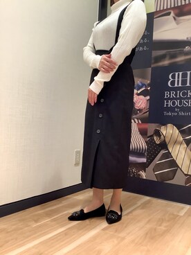 「TOKYO SHIRTS（トウキョウシャツ）のアイテム（ニット/セーター）」を使った、BRICK HOUSE by Tokyo Shirts 春日部イオンモール店さん（レディース・154cm）の秋コーディネート