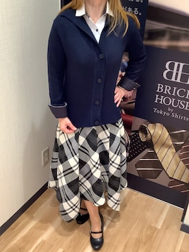 「TOKYO SHIRTS（トウキョウシャツ）のアイテム（カーディガン/ボレロ）」を使った、BRICK HOUSE by Tokyo Shirts 春日部イオンモール店さん（レディース・150cm）の秋コーディネート