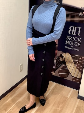 「TOKYO SHIRTS（トウキョウシャツ）のアイテム（ニット/セーター）」を使った、BRICK HOUSE by Tokyo Shirts 春日部イオンモール店さん（レディース・160cm）の秋コーディネート