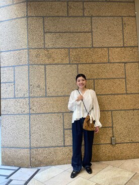 「URBAN RESEARCH DOORS（アーバンリサーチドアーズ）のラメ刺繍ブラウス（シャツ/ブラウス）」を使った、yuuuuuummmmmmmeさん（レディース・154cm）の夏コーディネート