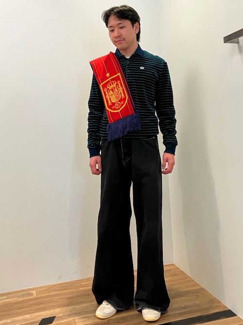 セール】オリジナルスゴルフ Originalsベロア 長袖 ポロシャツ【adidas