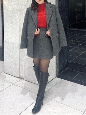 「アイテム（テーラードジャケット）」を使った、shionさん（レディース・152cm）の秋コーディネート