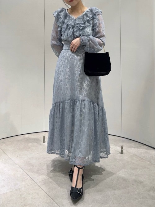 セール】バックリボンレースフリルワンピース（ワンピース）｜dazzlin