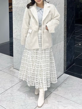 「アイテム（テーラードジャケット）」を使った、shionさん（レディース・152cm）の秋コーディネート