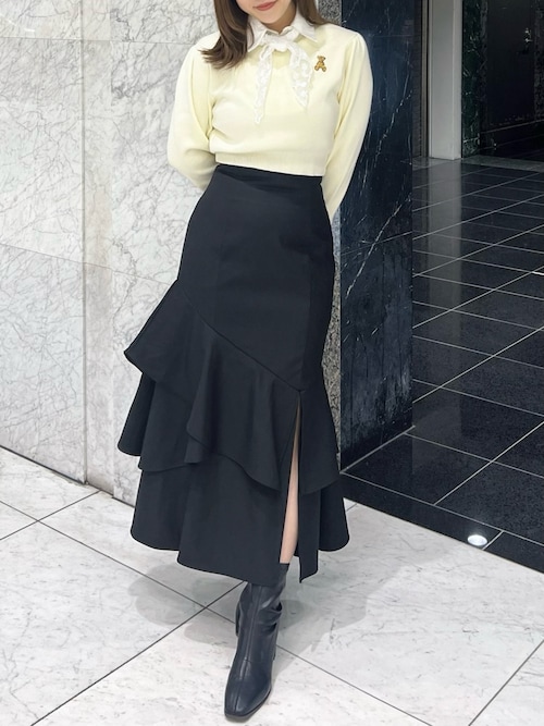 【POLO BCSコラボ】レーススカーフベア刺繍ニットトップス