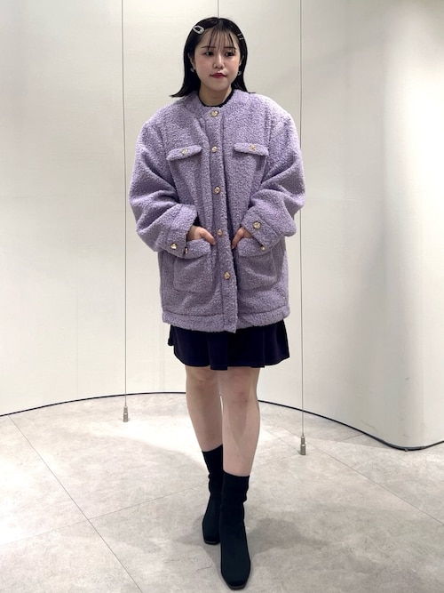 dazzlin ボアフレンチブルゾン　ピンク dazzlin（ダズリン）の「ボアフレンチブルゾン（ブルゾン）」 - WEAR