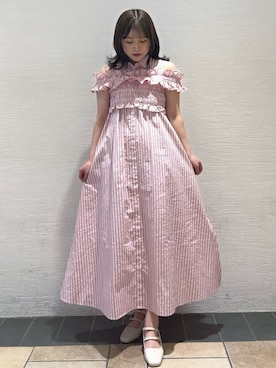 「ビスチェコーデ」｜「アイテム（ワンピース/ドレス）」を使った、shionさん（レディース・152cm）の春コーディネート