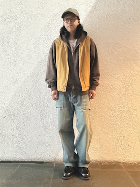 「アイテム（ベスト）」を使った、岩崎タイチさん（メンズ・169cm・40代）の冬コーディネート