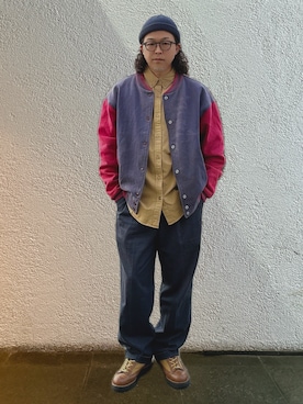 「アイテム（チノパンツ）」を使った、岩崎タイチさん（メンズ・169cm）の秋コーディネート