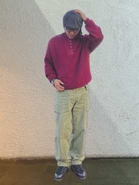 「アイテム（キャスケット）」を使った、岩崎タイチさん（メンズ・169cm・40代）の秋コーディネート