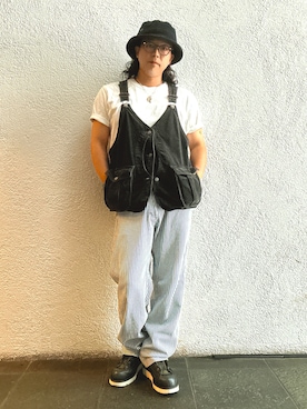「バケットハット」｜岩崎タイチさん（メンズ・169cm）の秋コーディネート