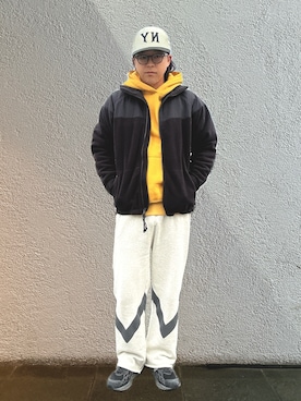 「アイテム（ミリタリージャケット）」を使った、岩崎タイチさん（メンズ・169cm）の秋コーディネート