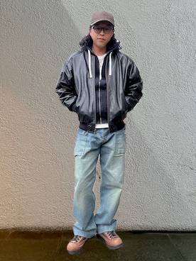 「アイテム（ミリタリージャケット）」を使った、岩崎タイチさん（メンズ・169cm）の秋コーディネート