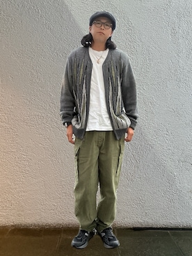 「アイテム（ネックレス）」を使った、岩崎タイチさん（メンズ・169cm）の秋コーディネート