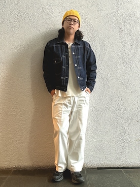 「アイテム（帽子）」を使った、岩崎タイチさん（メンズ・169cm）の秋コーディネート