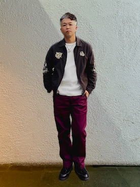 「Dickies（ディッキーズ）のアイテム（パンツ）」を使った、岩崎タイチさん（メンズ・169cm）の春コーディネート
