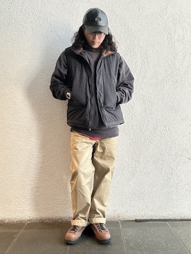 「Danner（ダナー）のアイテム」を使った、岩崎タイチさん（メンズ・169cm）の冬コーディネート