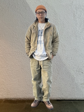 「アイテム（ミリタリージャケット）」を使った、岩崎タイチさん（メンズ・169cm）の冬コーディネート