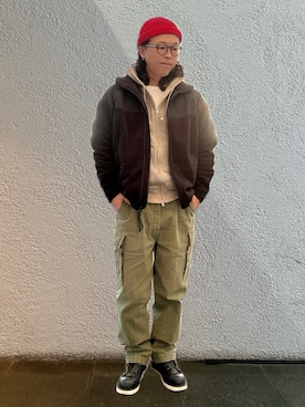 「アイテム（ブーツ）」を使った、岩崎タイチさん（メンズ・169cm・40代）の冬コーディネート