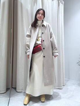 「おでかけ」｜「アイテム（ステンカラーコート）」を使った、babyloneseinoさん（レディース・167cm）の冬コーディネート