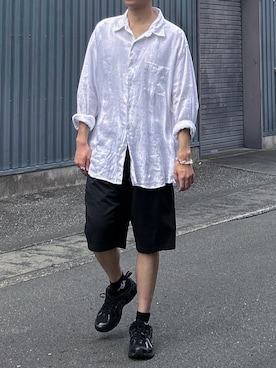 「NEW BALANCE（ニューバランス）のローカットスニーカー（スニーカー、ブラック系）」を使った、Ryotaさん（メンズ・180cm）の夏コーディネート