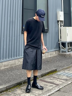 「Nanmo.（ナンモ）のTack Wide Shorts/タックワイドショーツ（その他パンツ）」を使った、Ryotaさん（メンズ・180cm・20代）の夏コーディネート