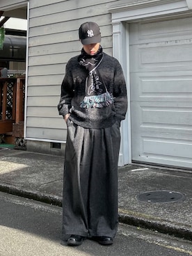 「アイテム（マフラー）」を使った、Ryotaさん（メンズ・180cm）の冬コーディネート