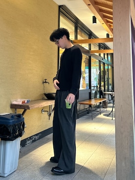 「アイテム（スラックス）」を使った、Ryotaさん（メンズ・180cm）の秋コーディネート