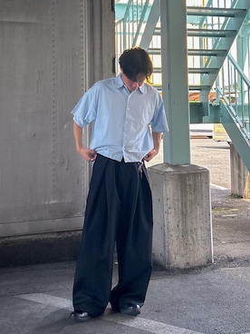 「アイテム（スラックス）」を使った、Ryotaさん（メンズ・180cm）の夏コーディネート