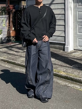 「アイテム（スウェット）」を使った、Ryotaさん（メンズ・180cm）の秋コーディネート