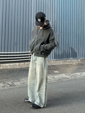 「アイテム（キャップ）」を使った、Ryotaさん（メンズ・180cm）の冬コーディネート