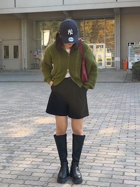 「アイテム（キャップ）」を使った、あ い のさん（レディース・160cm）の秋コーディネート