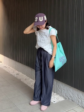 「SUNLOVE（サンラブ）のアイテム」を使った、あ い のさん（レディース・160cm）の夏コーディネート