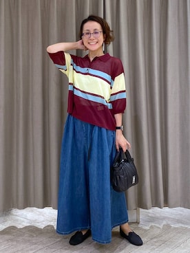 「studio CLIP（スタディオクリップ）のアイテム」を使った、えまこさん（レディース・159cm）の夏コーディネート