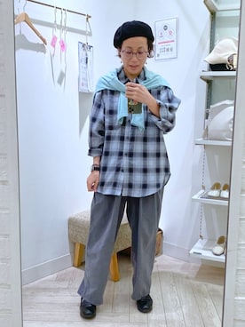 「アイテム（ヘアゴム）」を使った、えまこさん（レディース・159cm）の秋コーディネート